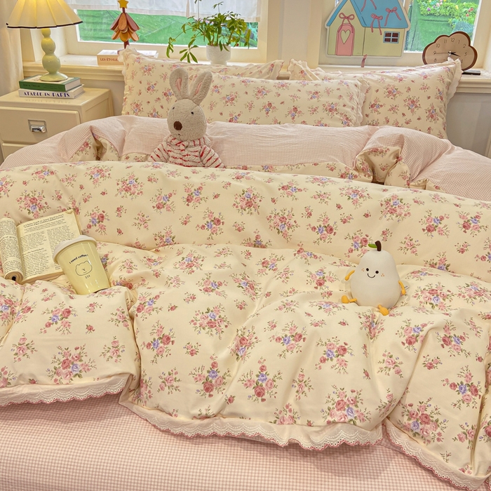 91家纺网 家纺一手货源 找家纺 漫仙阁家纺 2026新款云感泡芙棉四件套 艾莎