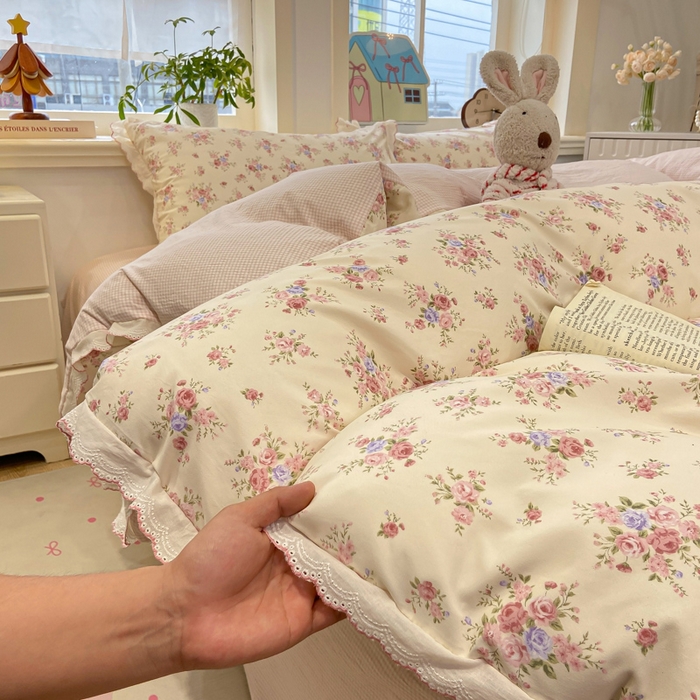 91家纺网 家纺一手货源 找家纺 漫仙阁家纺 2026新款云感泡芙棉四件套 艾莎