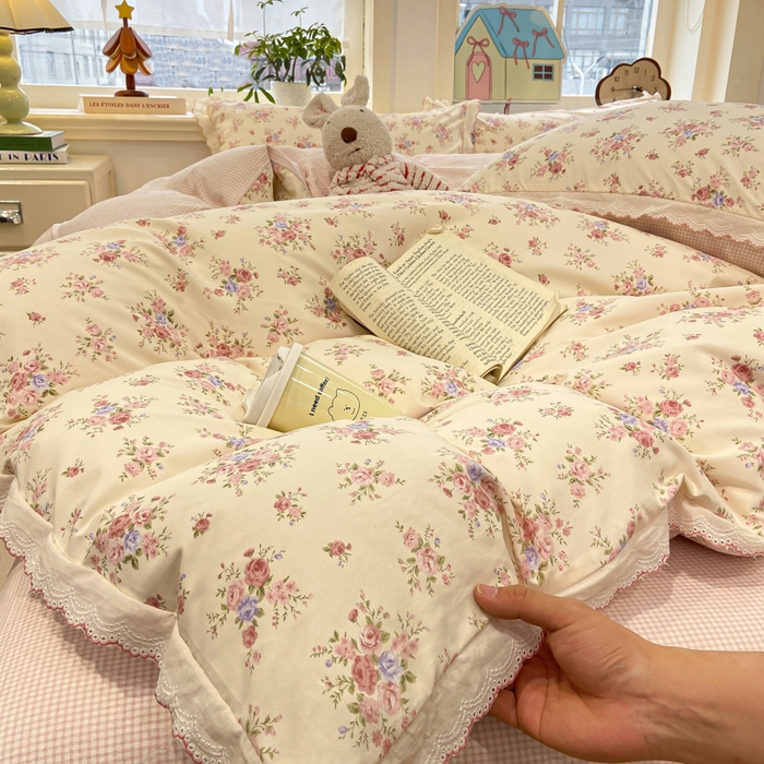 91家纺网 家纺一手货源 找家纺 漫仙阁家纺 2026新款云感泡芙棉四件套 艾莎