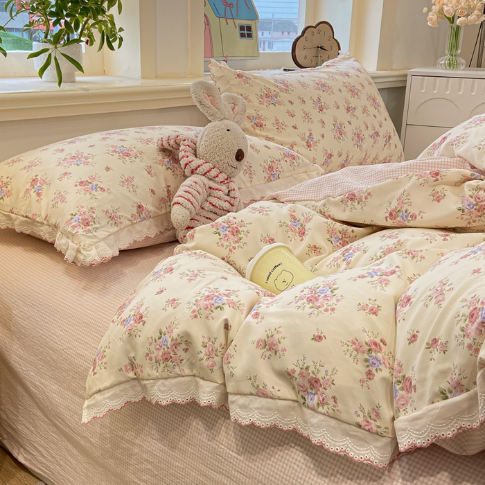 91家纺网 家纺一手货源 找家纺 漫仙阁家纺 2026新款云感泡芙棉四件套 艾莎