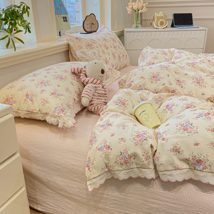 91家纺网 家纺一手货源 找家纺 漫仙阁家纺 2026新款云感泡芙棉四件套 艾莎