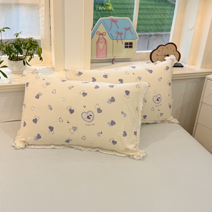 91家纺网 家纺一手货源 找家纺 漫仙阁家纺 2026新款云感泡芙棉四件套 爱心狗