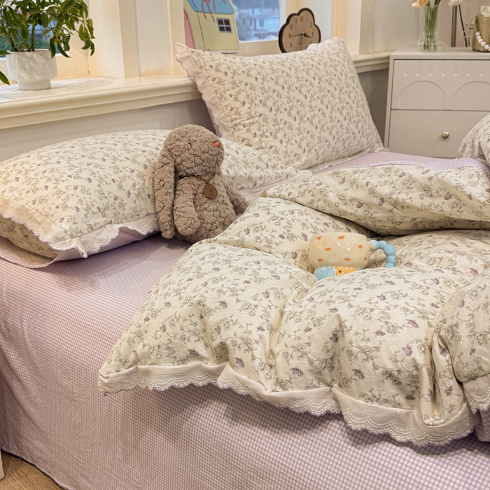 91家纺网 家纺一手货源 找家纺 漫仙阁家纺 2026新款云感泡芙棉四件套 巴黎春天