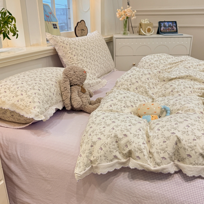 91家纺网 家纺一手货源 找家纺 漫仙阁家纺 2026新款云感泡芙棉四件套 巴黎春天