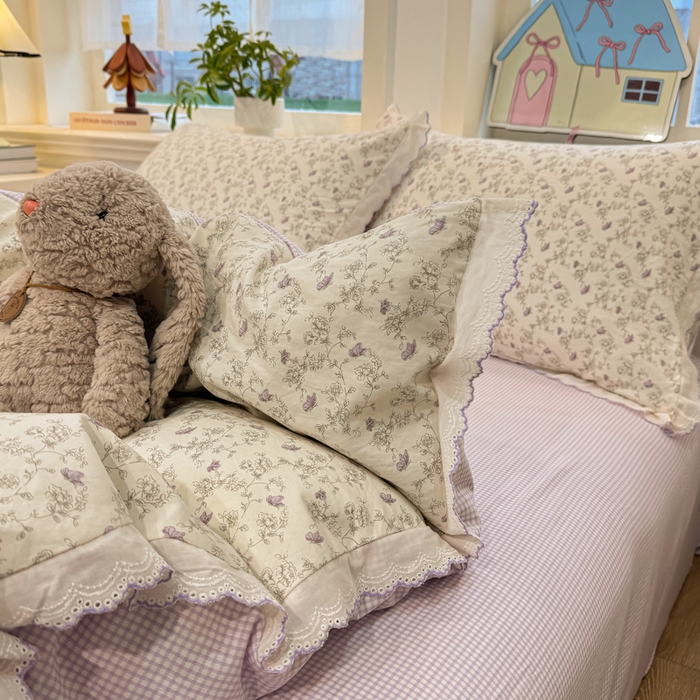 91家纺网 家纺一手货源 找家纺 漫仙阁家纺 2026新款云感泡芙棉四件套 巴黎春天