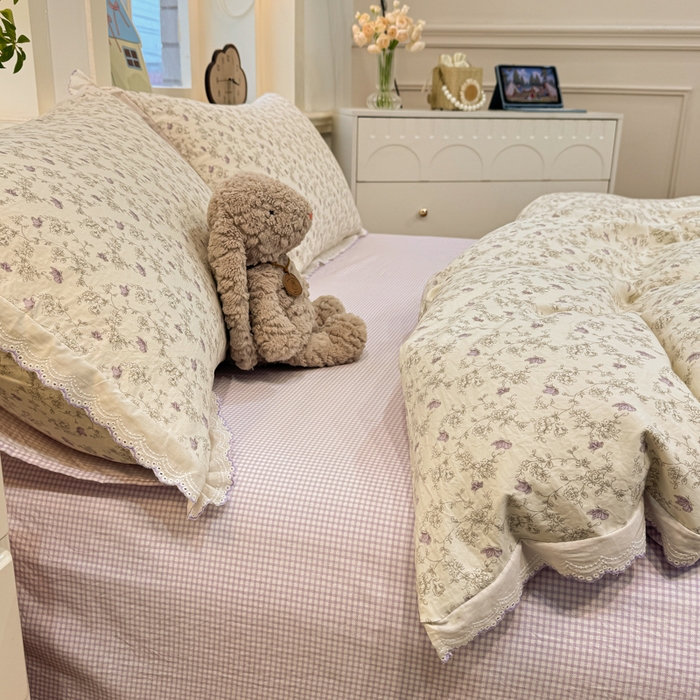 91家纺网 家纺一手货源 找家纺 漫仙阁家纺 2026新款云感泡芙棉四件套 巴黎春天