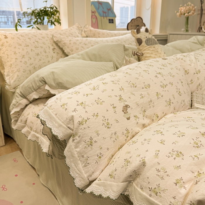 91家纺网 家纺一手货源 找家纺 漫仙阁家纺 2026新款云感泡芙棉四件套 春妮