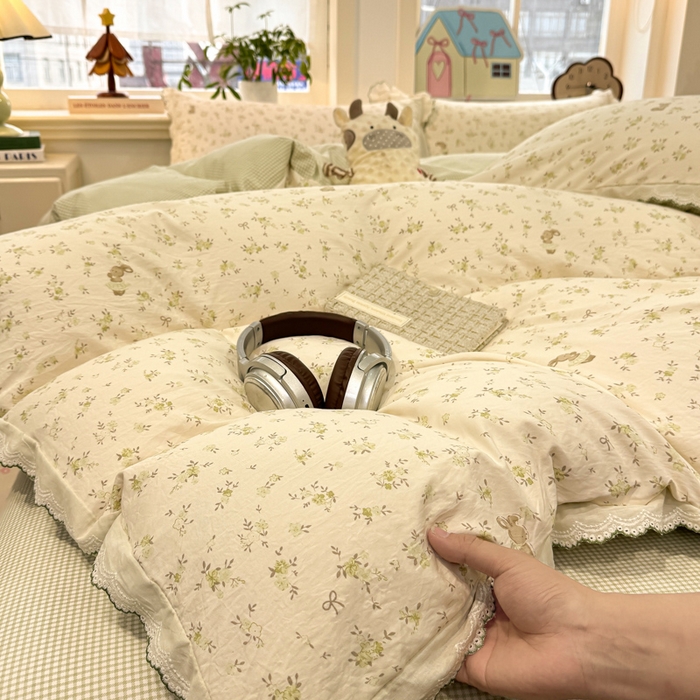 91家纺网 家纺一手货源 找家纺 漫仙阁家纺 2026新款云感泡芙棉四件套 春妮