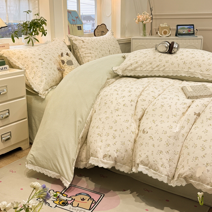 91家纺网 家纺一手货源 找家纺 漫仙阁家纺 2026新款云感泡芙棉四件套 春妮