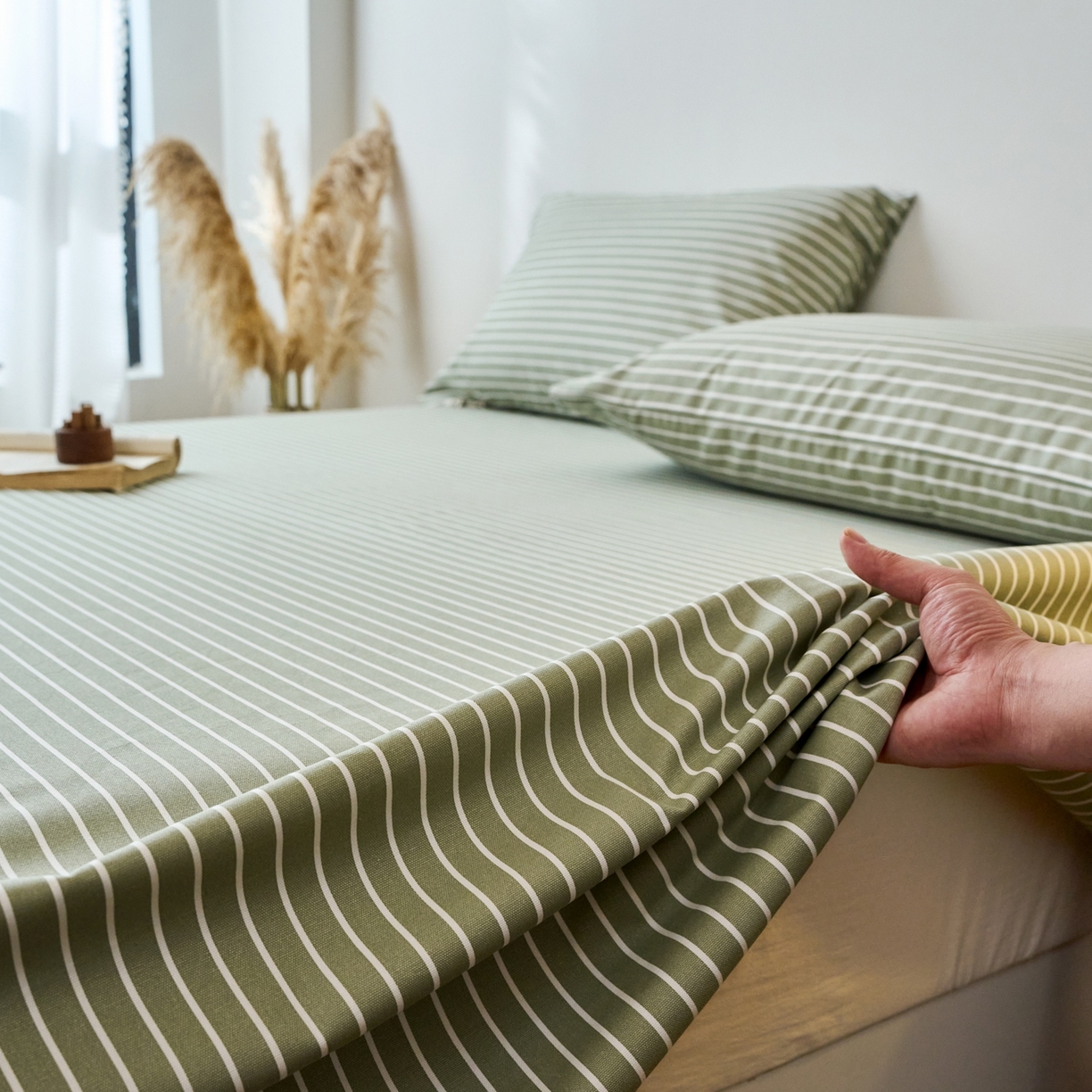 91家纺网 家纺一手货源 找家纺 春皖家纺 2026新款全棉老粗布席子凉席普通款单床单床单单件 细川-绿