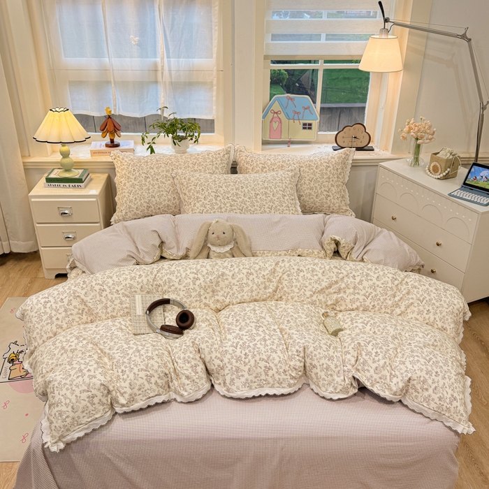 91家纺网 家纺一手货源 找家纺 漫仙阁家纺 2026新款云感泡芙棉四件套 简韵