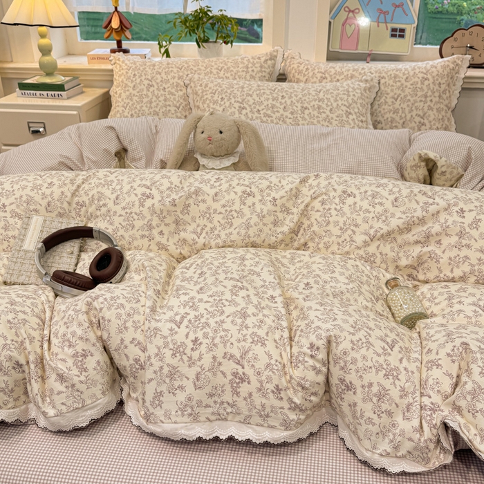 91家纺网 家纺一手货源 找家纺 漫仙阁家纺 2026新款云感泡芙棉四件套 简韵