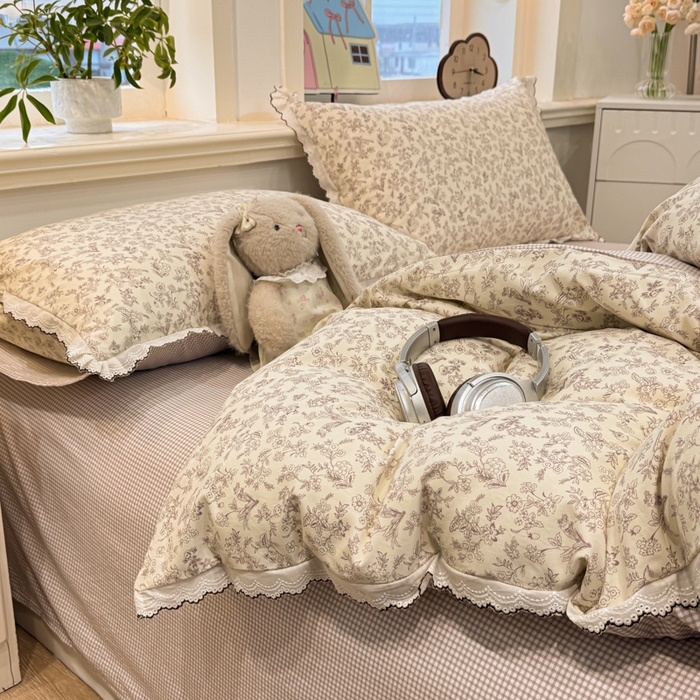 91家纺网 家纺一手货源 找家纺 漫仙阁家纺 2026新款云感泡芙棉四件套 简韵