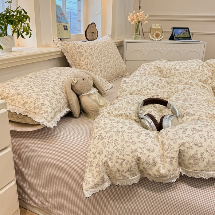 91家纺网 家纺一手货源 找家纺 漫仙阁家纺 2026新款云感泡芙棉四件套 简韵