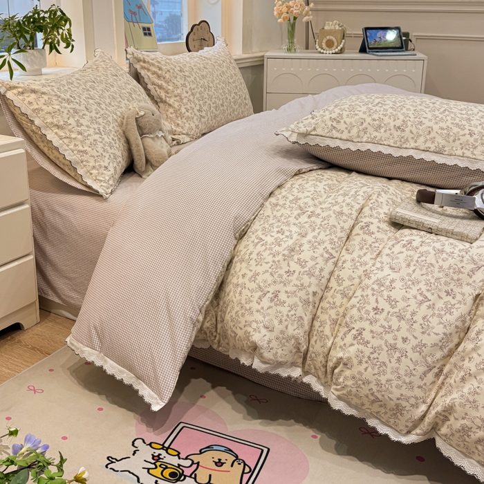 91家纺网 家纺一手货源 找家纺 漫仙阁家纺 2026新款云感泡芙棉四件套 简韵