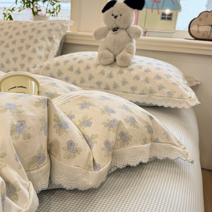 漫仙阁家纺 2026新款云感泡芙棉四件套 兰黛