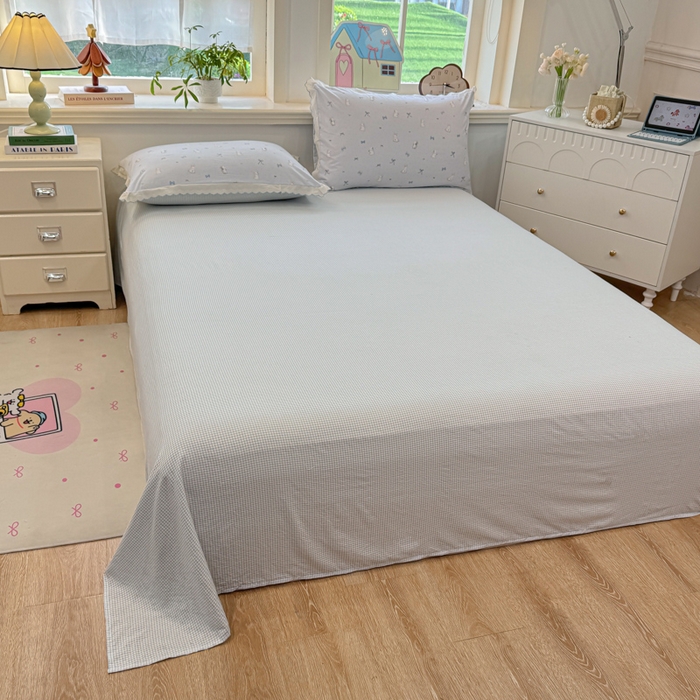 91家纺网 家纺一手货源 找家纺 漫仙阁家纺 2026新款云感泡芙棉四件套 蓝兔小姐