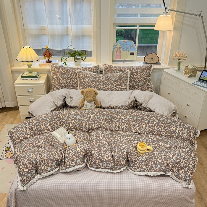 91家纺网 家纺一手货源 找家纺 漫仙阁家纺 2026新款云感泡芙棉四件套 漫野