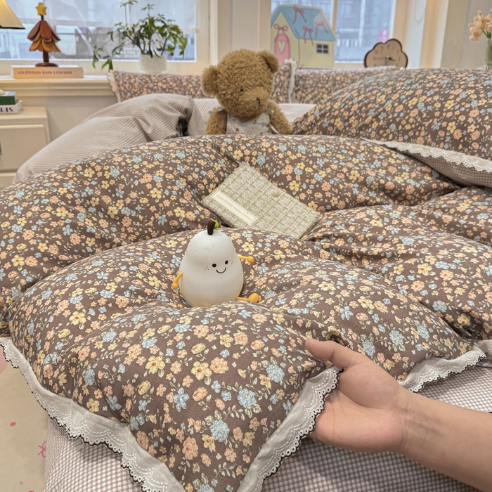 91家纺网 家纺一手货源 找家纺 漫仙阁家纺 2026新款云感泡芙棉四件套 漫野