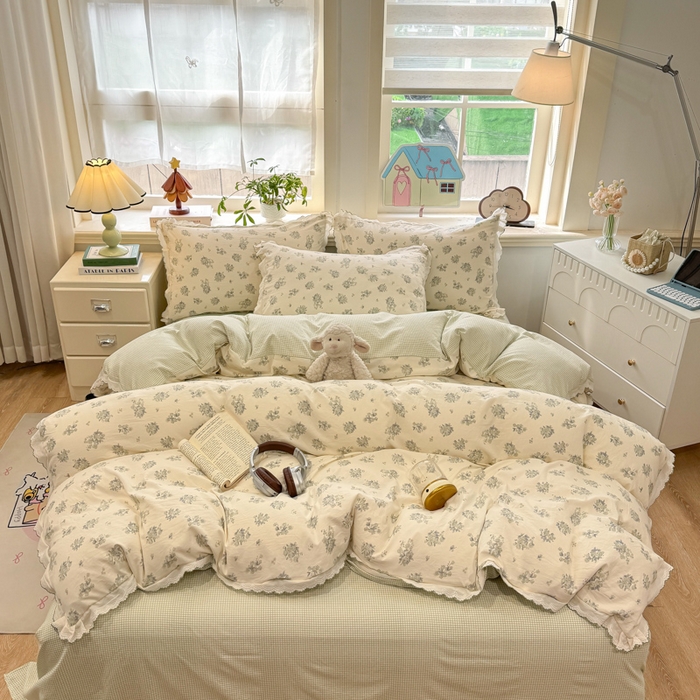 91家纺网 家纺一手货源 找家纺 漫仙阁家纺 2026新款云感泡芙棉四件套 南烟