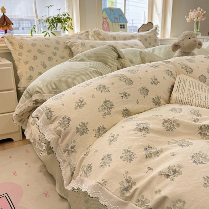 91家纺网 家纺一手货源 找家纺 漫仙阁家纺 2026新款云感泡芙棉四件套 南烟