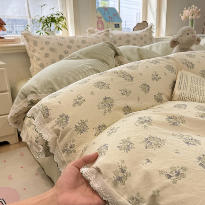 91家纺网 家纺一手货源 找家纺 漫仙阁家纺 2026新款云感泡芙棉四件套 南烟