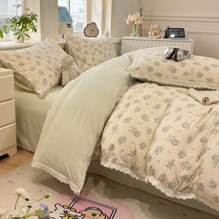 91家纺网 家纺一手货源 找家纺 漫仙阁家纺 2026新款云感泡芙棉四件套 南烟