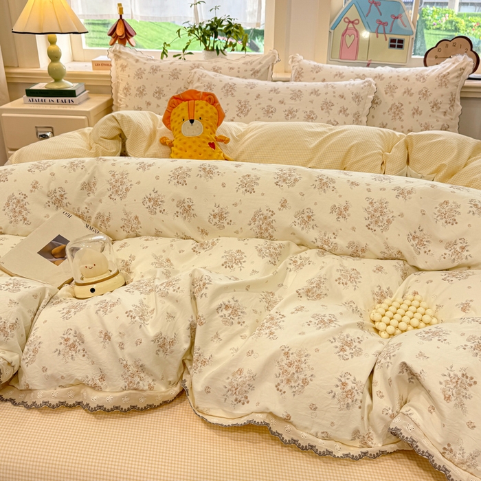 91家纺网 家纺一手货源 找家纺 漫仙阁家纺 2026新款云感泡芙棉四件套 甜桔