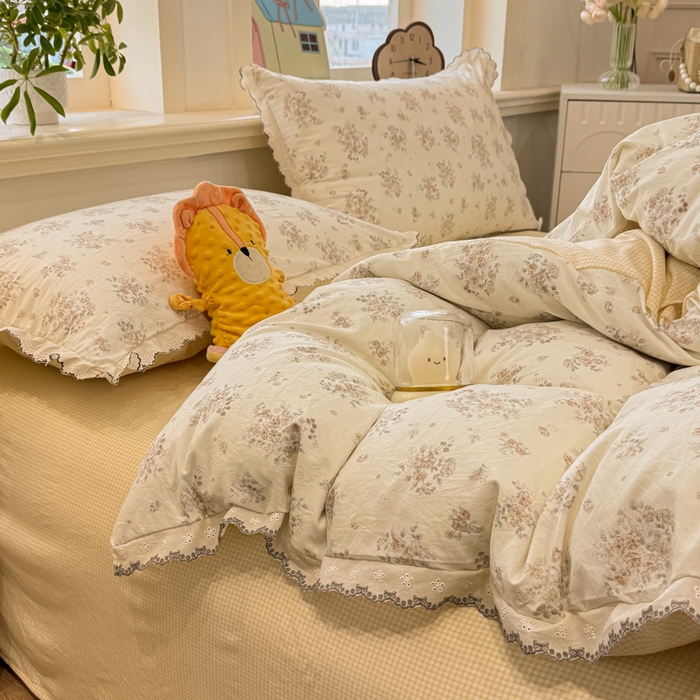 91家纺网 家纺一手货源 找家纺 漫仙阁家纺 2026新款云感泡芙棉四件套 甜桔