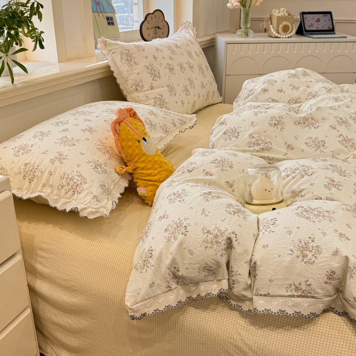 91家纺网 家纺一手货源 找家纺 漫仙阁家纺 2026新款云感泡芙棉四件套 甜桔