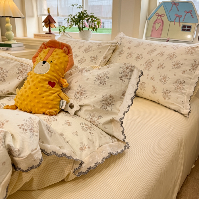 91家纺网 家纺一手货源 找家纺 漫仙阁家纺 2026新款云感泡芙棉四件套 甜桔