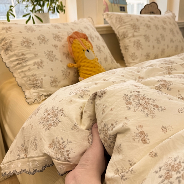 91家纺网 家纺一手货源 找家纺 漫仙阁家纺 2026新款云感泡芙棉四件套 甜桔