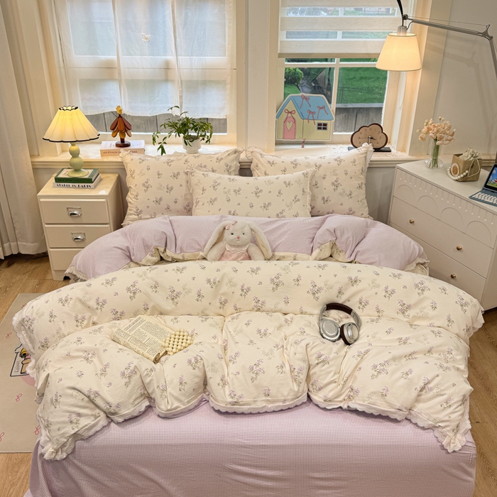 91家纺网 家纺一手货源 找家纺 漫仙阁家纺 2026新款云感泡芙棉四件套 唯美