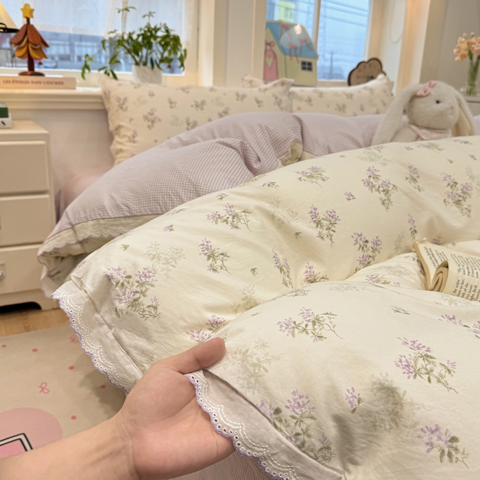 91家纺网 家纺一手货源 找家纺 漫仙阁家纺 2026新款云感泡芙棉四件套 唯美