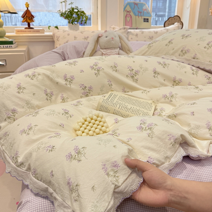 91家纺网 家纺一手货源 找家纺 漫仙阁家纺 2026新款云感泡芙棉四件套 唯美