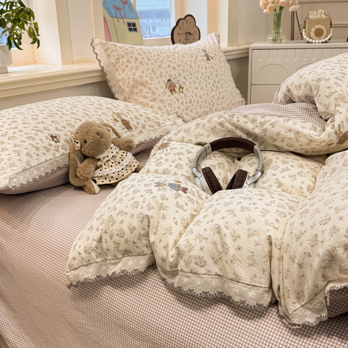 91家纺网 家纺一手货源 找家纺 漫仙阁家纺 2026新款云感泡芙棉四件套 午后时光