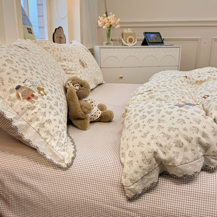 91家纺网 家纺一手货源 找家纺 漫仙阁家纺 2026新款云感泡芙棉四件套 午后时光