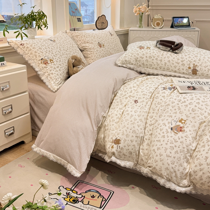 91家纺网 家纺一手货源 找家纺 漫仙阁家纺 2026新款云感泡芙棉四件套 午后时光