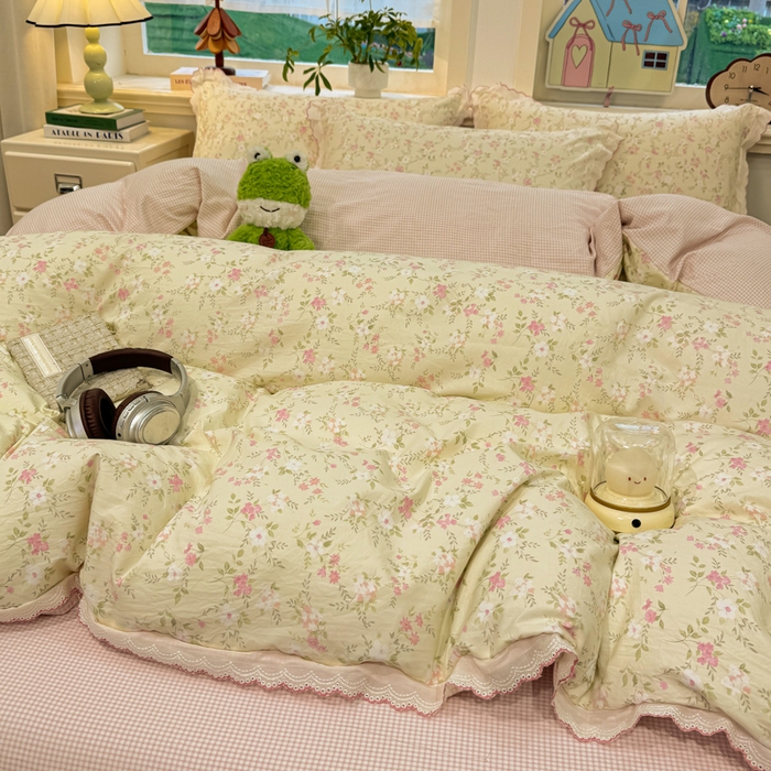 91家纺网 家纺一手货源 找家纺 漫仙阁家纺 2026新款云感泡芙棉四件套 叶朦胧