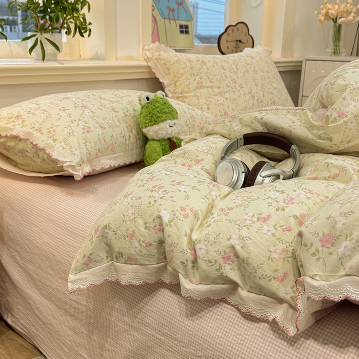 91家纺网 家纺一手货源 找家纺 漫仙阁家纺 2026新款云感泡芙棉四件套 叶朦胧