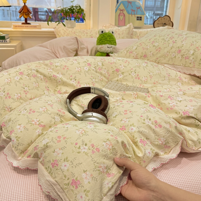 91家纺网 家纺一手货源 找家纺 漫仙阁家纺 2026新款云感泡芙棉四件套 叶朦胧