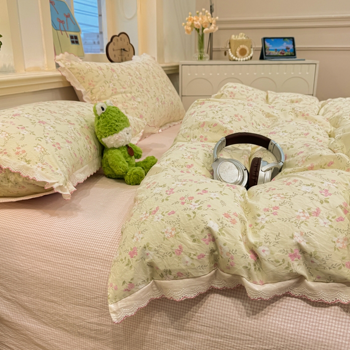 91家纺网 家纺一手货源 找家纺 漫仙阁家纺 2026新款云感泡芙棉四件套 叶朦胧