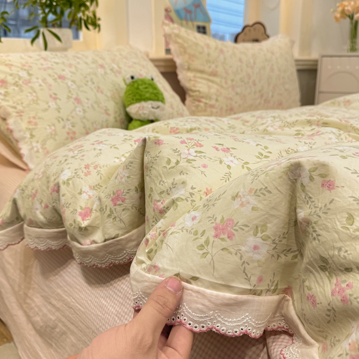 91家纺网 家纺一手货源 找家纺 漫仙阁家纺 2026新款云感泡芙棉四件套 叶朦胧