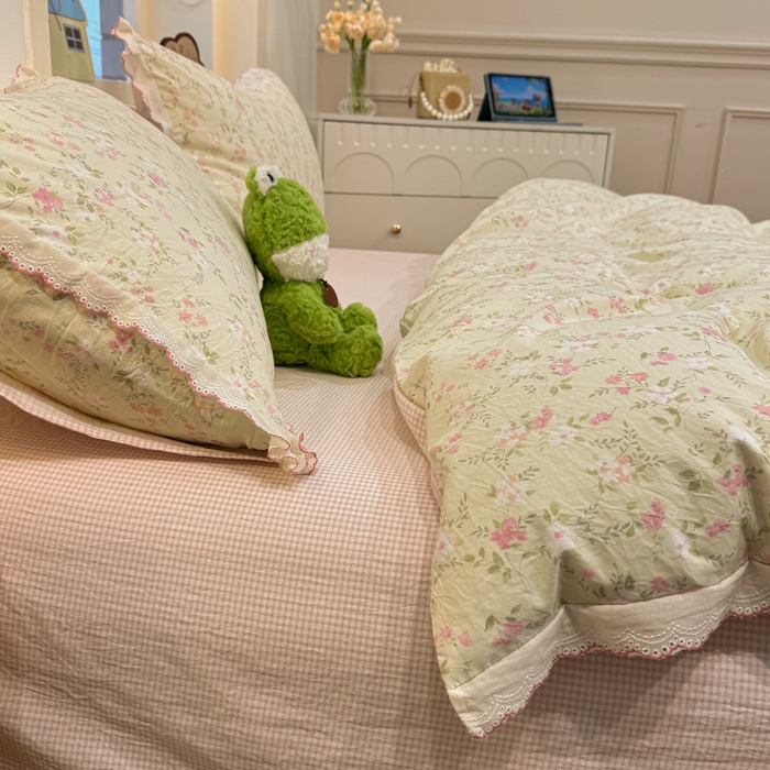 91家纺网 家纺一手货源 找家纺 漫仙阁家纺 2026新款云感泡芙棉四件套 叶朦胧