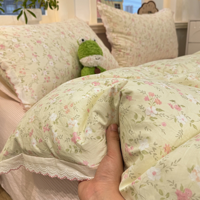 91家纺网 家纺一手货源 找家纺 漫仙阁家纺 2026新款云感泡芙棉四件套 叶朦胧