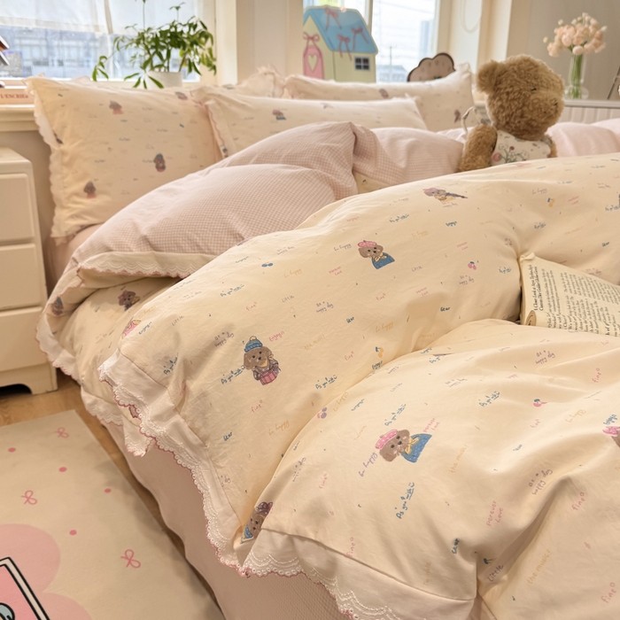 91家纺网 家纺一手货源 找家纺 漫仙阁家纺 2026新款云感泡芙棉四件套 音乐狗