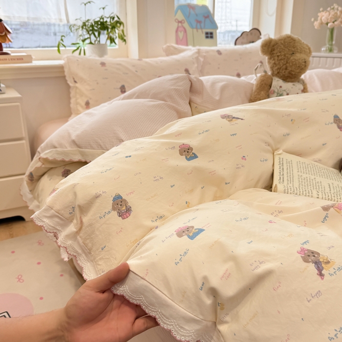 91家纺网 家纺一手货源 找家纺 漫仙阁家纺 2026新款云感泡芙棉四件套 音乐狗