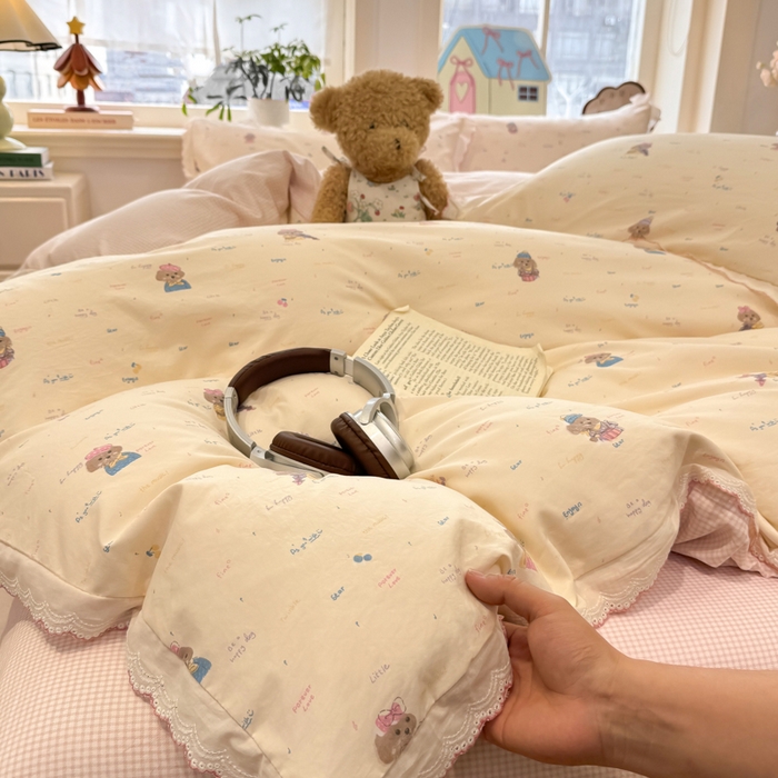 91家纺网 家纺一手货源 找家纺 漫仙阁家纺 2026新款云感泡芙棉四件套 音乐狗