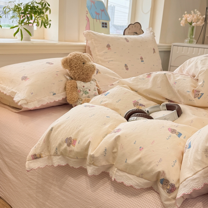 91家纺网 家纺一手货源 找家纺 漫仙阁家纺 2026新款云感泡芙棉四件套 音乐狗