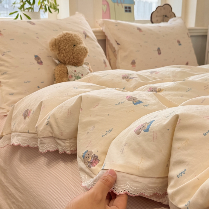 91家纺网 家纺一手货源 找家纺 漫仙阁家纺 2026新款云感泡芙棉四件套 音乐狗